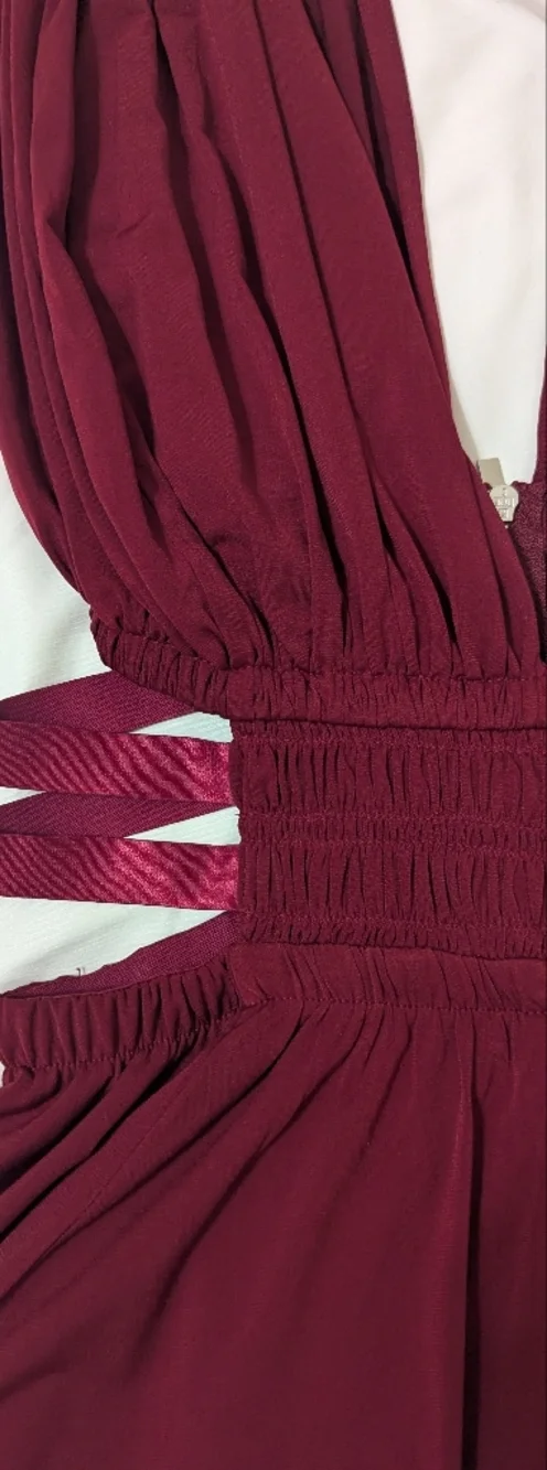 NWT Express Sleeveless Cutout Mini Dress, Color Wine Size S/P - Picture 5 of 15